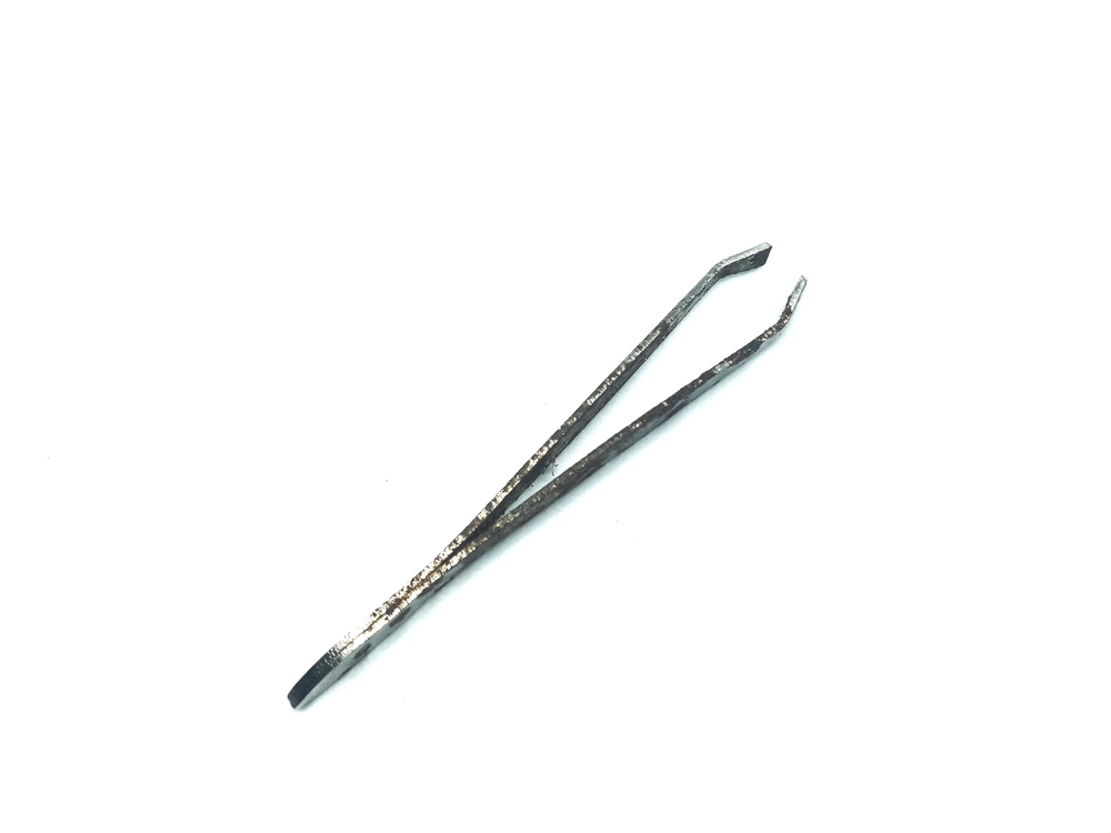 Isolated,Old,And,Dirty,Tweezers,On,White,Background